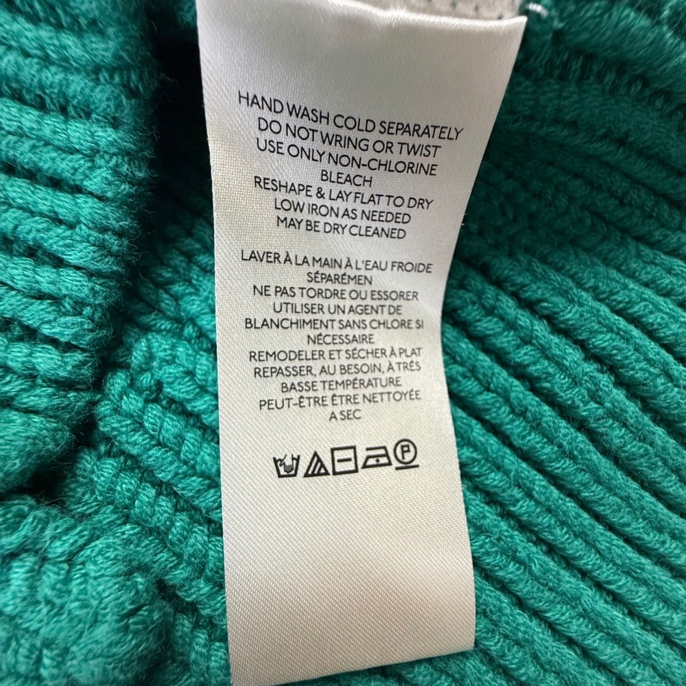Free People Brookside V-Neck Sweater Emerald Green Oversized Chunky Knit Small - Picture 5 of 5